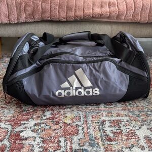 Adidas Black and Dark Gray Duffel Bag